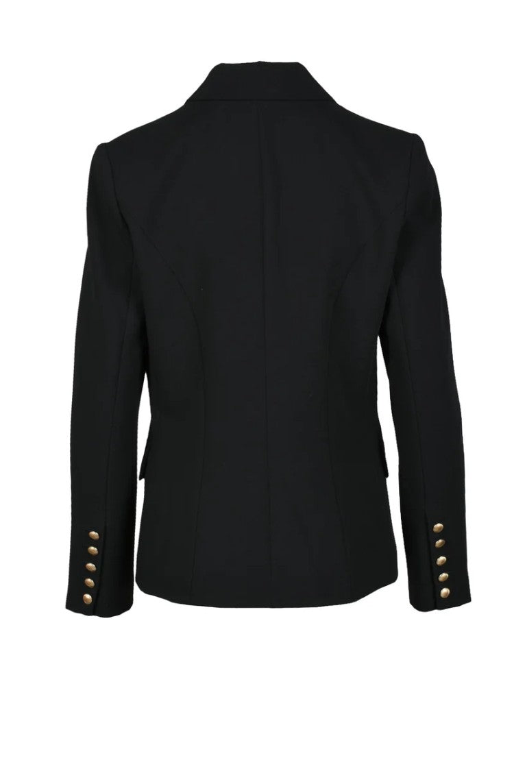 L'agence Double-Breasted Tailored Black Jacket