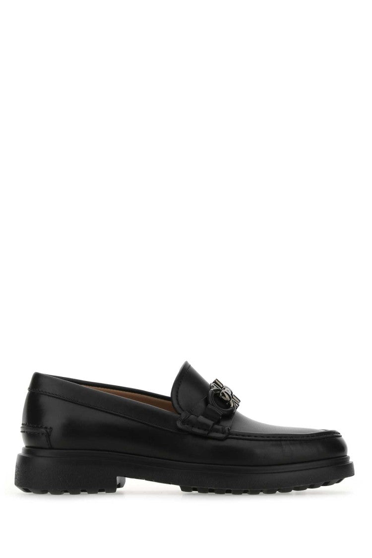 Salvatore Ferragamo Black Leather Loafers