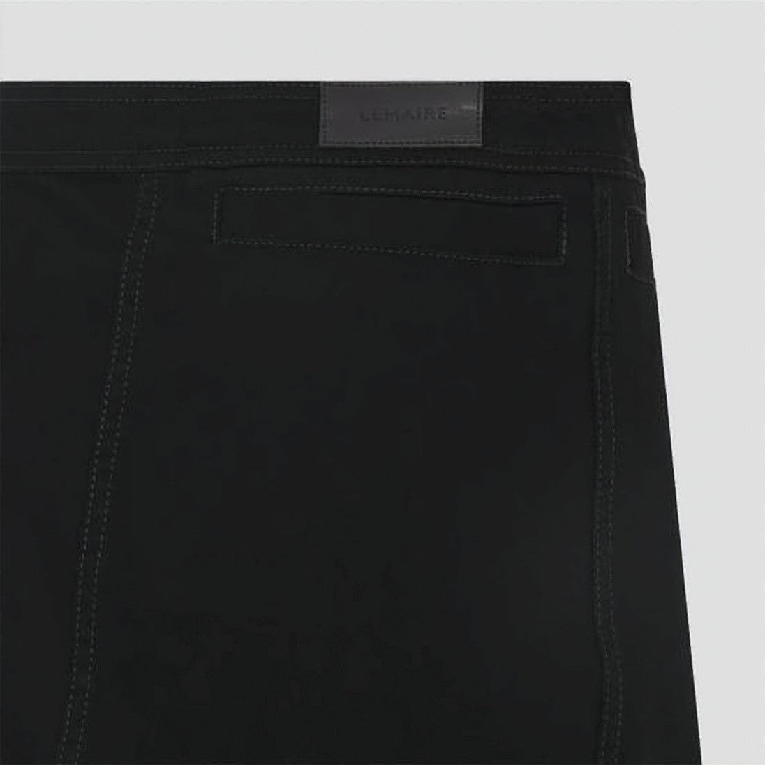 Lemaire Asymmetrical Hemline Black Denim Skirt With Unique Overlapping Detail