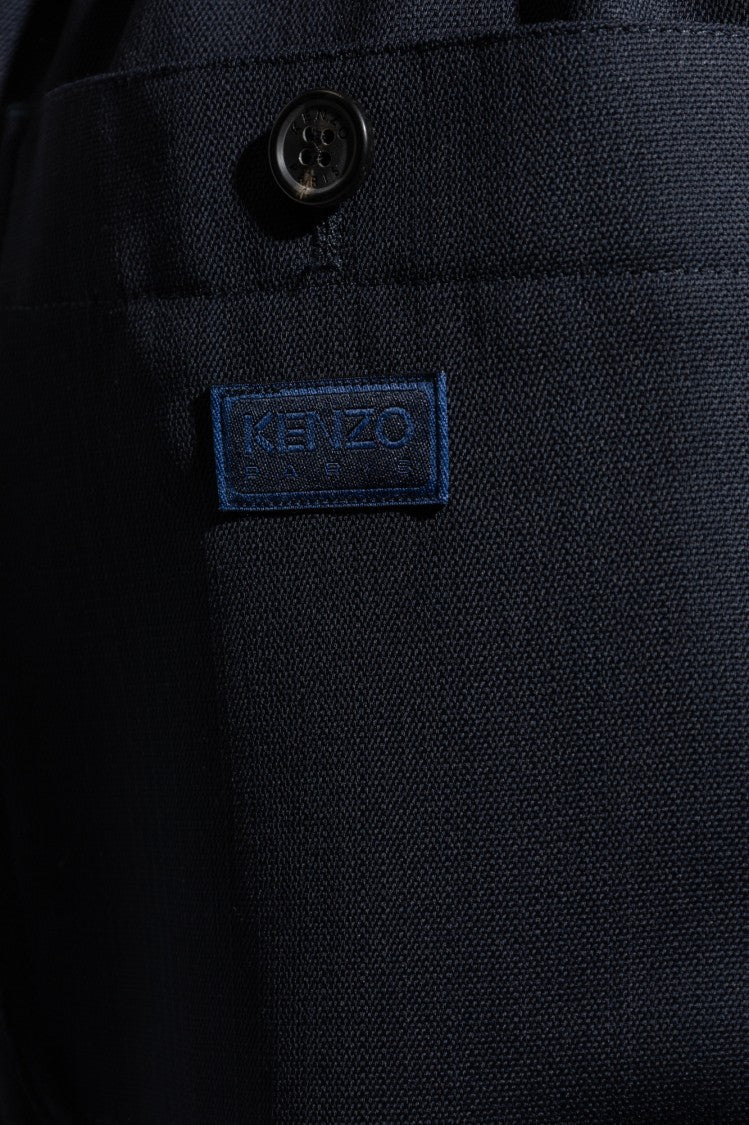 Kenzo Loose-Fit Wool Trousers With Wide Legs
