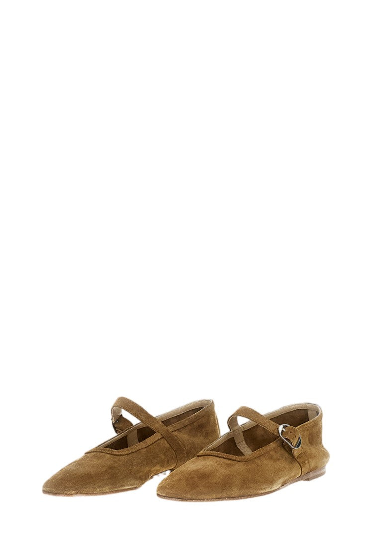 Le Monde Beryl Deconstructed Suede Mary Jane Ballet Flats With Cushioned Insole