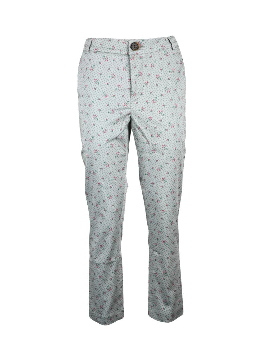 Vivienne Westwood Anglomania Multicolor Floral Print Cotton Straight-Leg Pants
