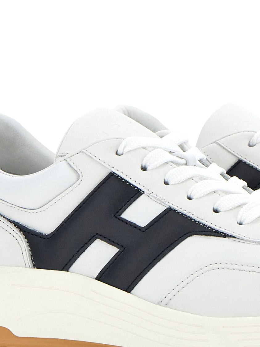 Hogan White Silk And Nylon Low Sneakers