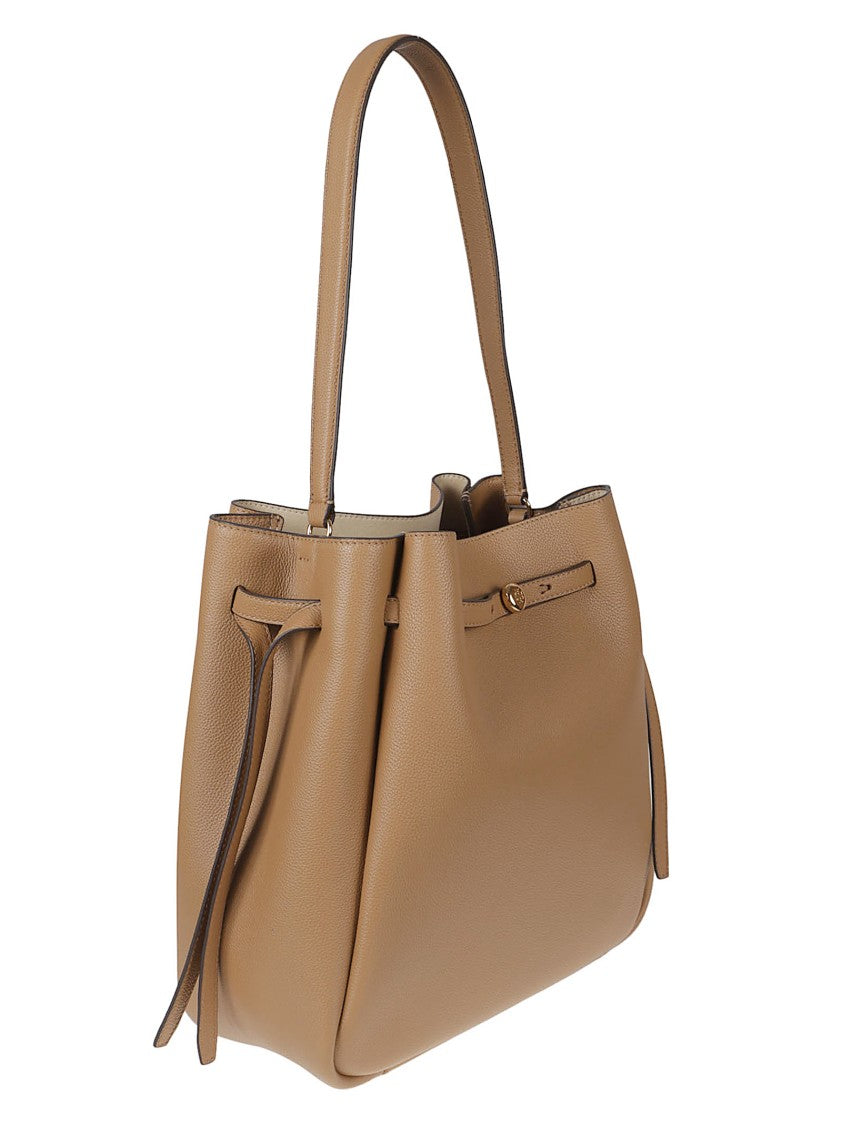 Tory Burch Black Leather Romy Bucket Bag
