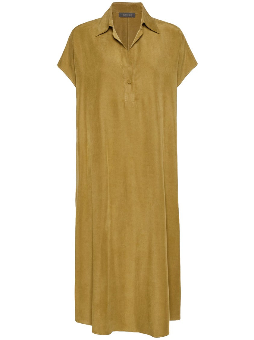 Elena Miro` Flowing Midi Classic Collar Relaxed Dress