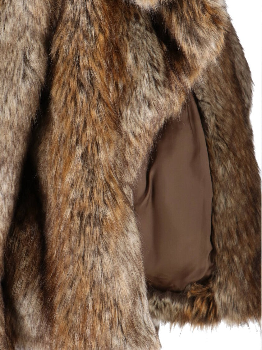 Mm6 By Maison Margiela Faux Fur Jacket – Brown