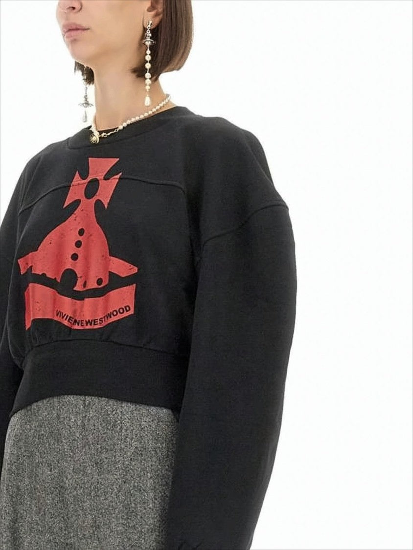 Vivienne Westwood Cropped Long-Sleeve Top With Puffed Sleeves