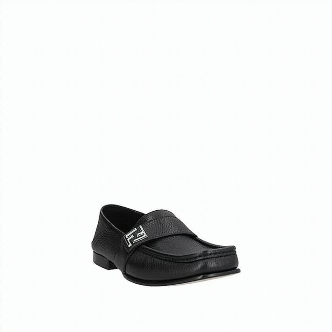 Fendi Refined Deer Leather Loafers With Metal Logo Detail
