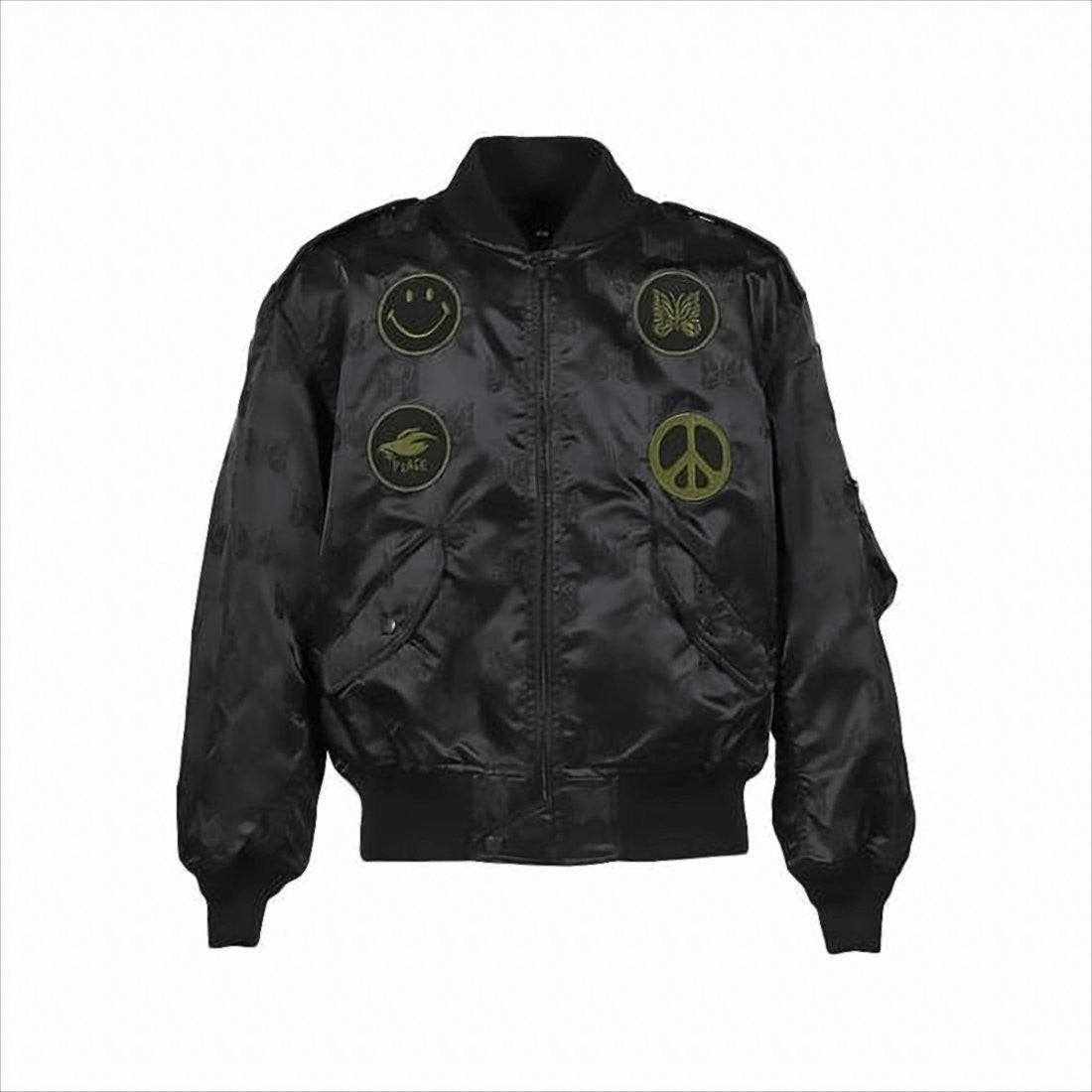 Needles Nylon Bomber Jacket With Detailed Embroidery