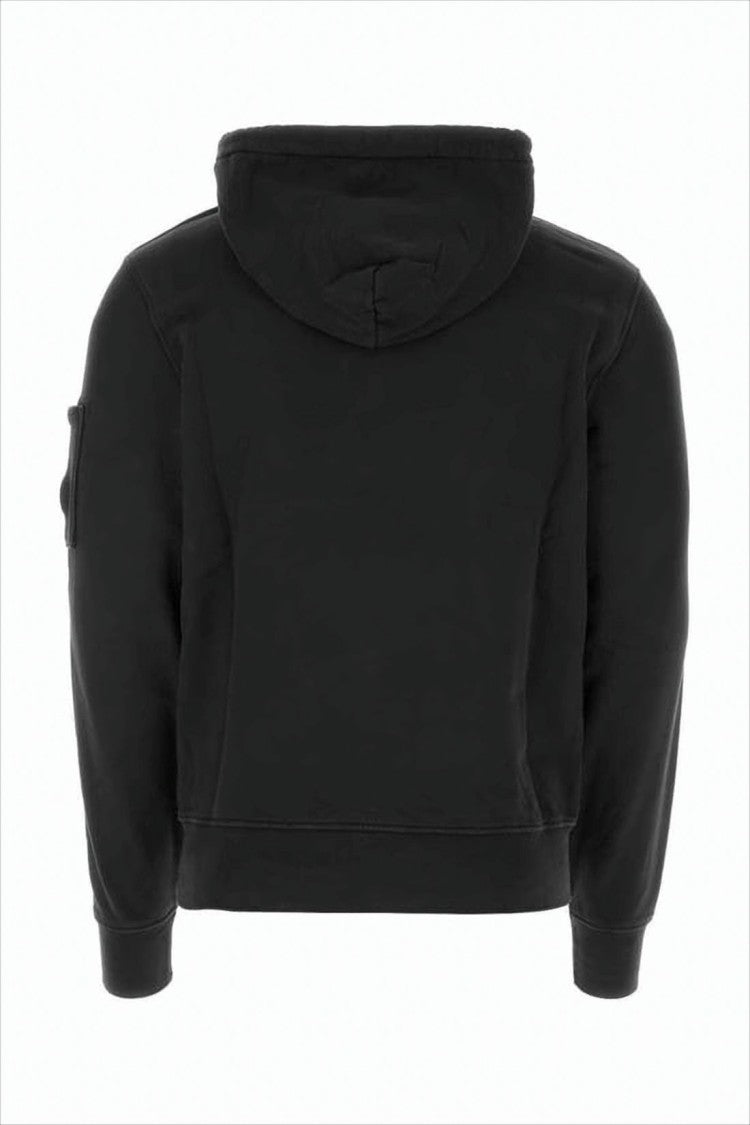 C.P. Company Classic Black Hoodie With Kangaroo Pocket And Signature Detail