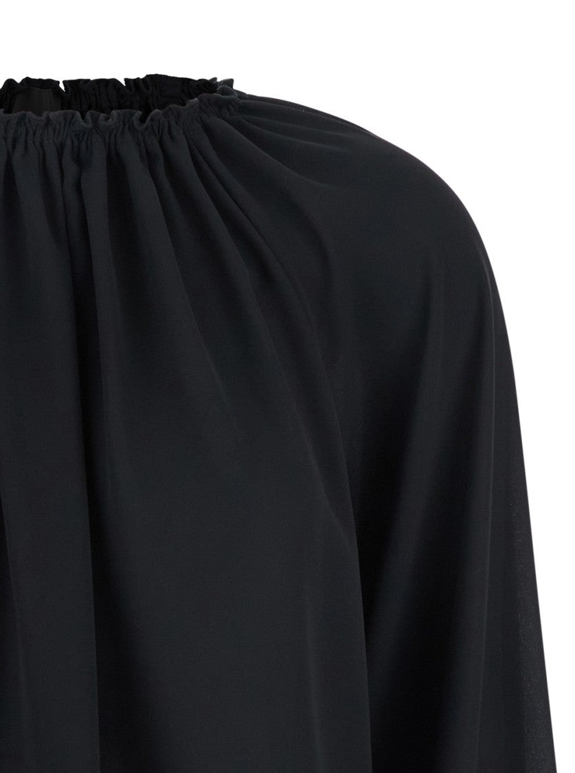 Plain Black Top With Dropped Shoulders