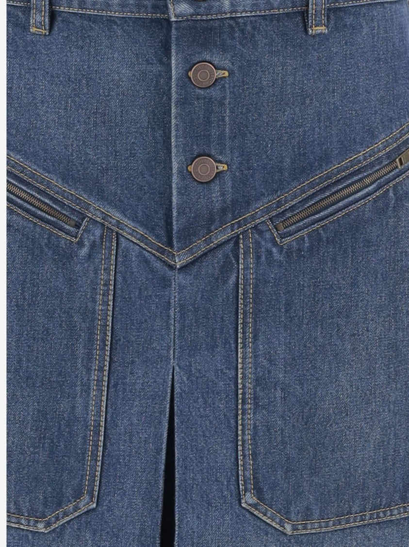 Chloé Knee-Length Skirt In Cotton Denim