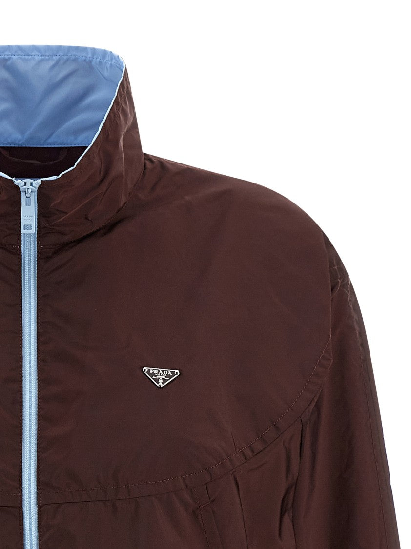 Prada Re-Nylon Blouson Jacket With Triangle Logo And Functional Design