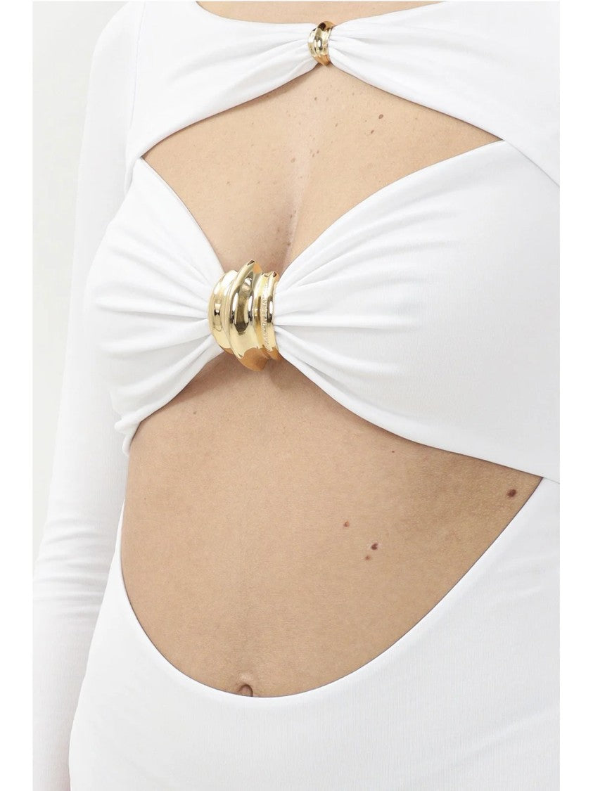 Elisabetta Franchi White Viscose Bodysuit
