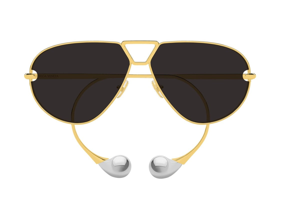 Bottega Veneta Gold Bv1437s Silver Tips Metal Aviator Sunglasses