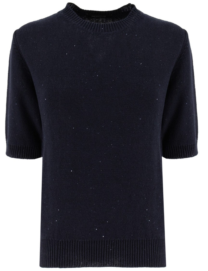 Fabiana Filippi Black Crew-Neck Sweater