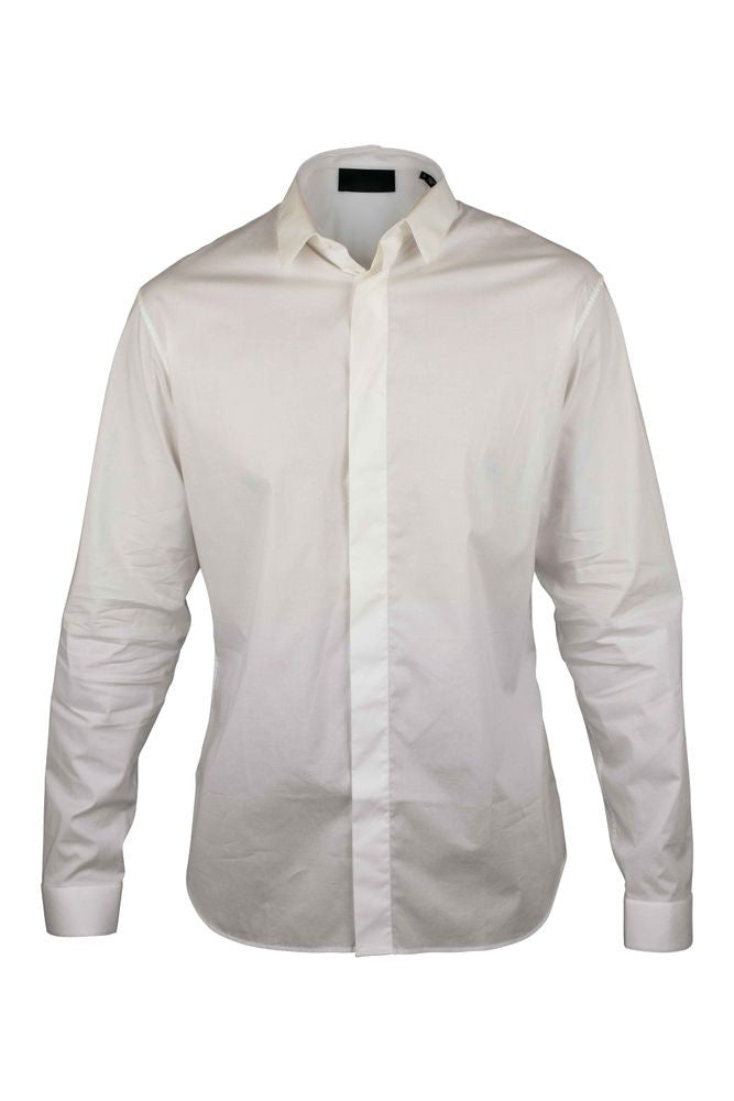Philipp Plein Off-White Cotton Shirt With Concealed Mother-Of-Pearl Buttons