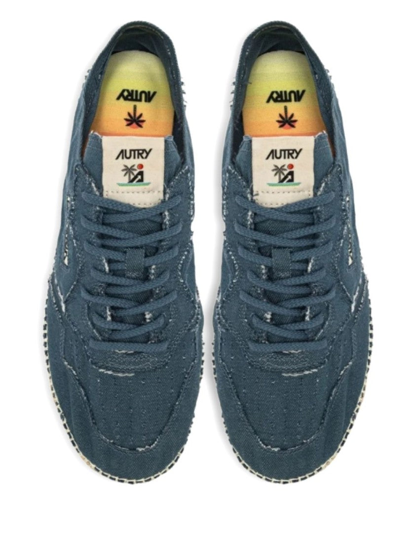Autry Navy Canvas Espadrilles With Summer Motif