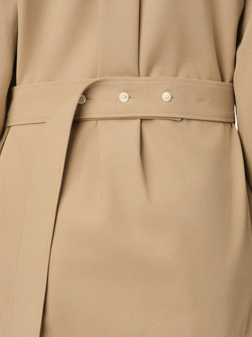 Ami Paris Beige Virgin Wool Puffball Sleeve Shirt