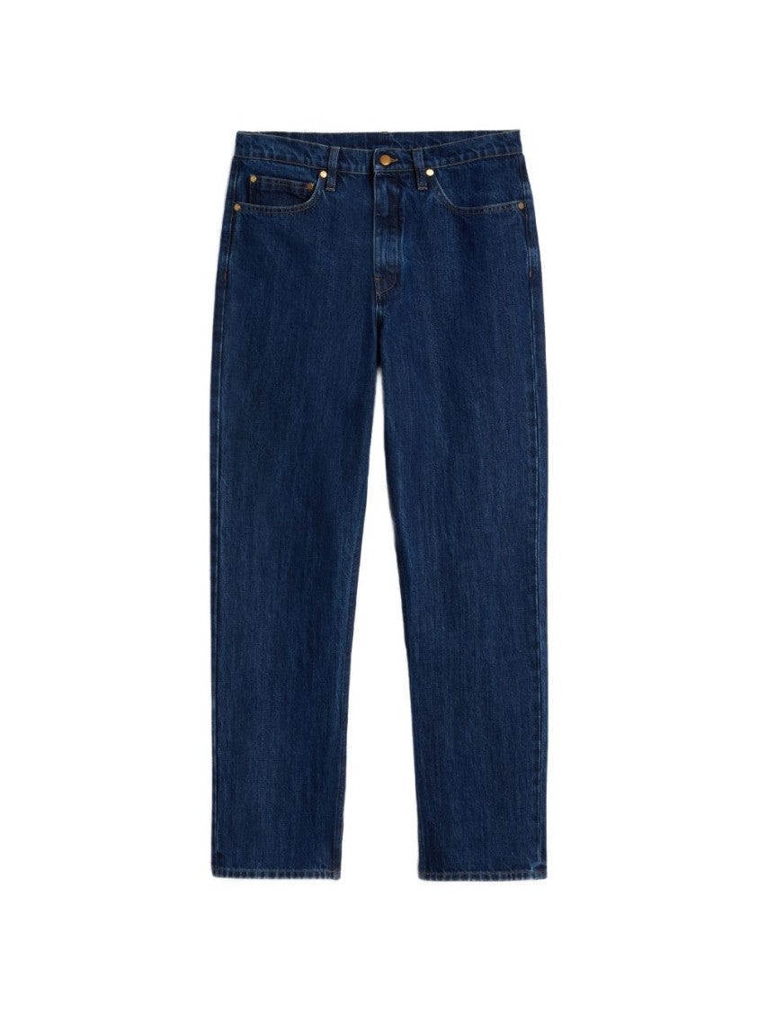 Jil Sander Deep Blue Relaxed-Fit Denim Five-Pocket Trousers