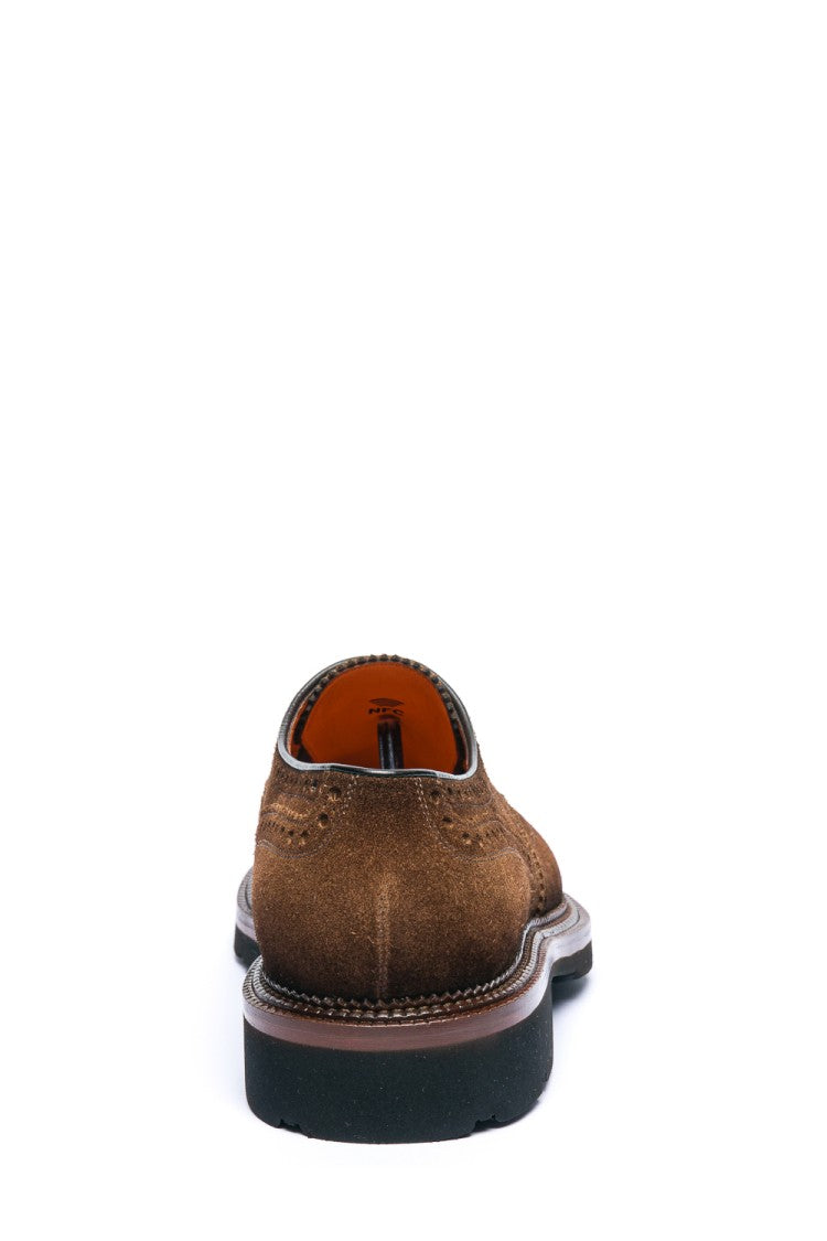 Santoni Derby Lace-Up Suede Shoes