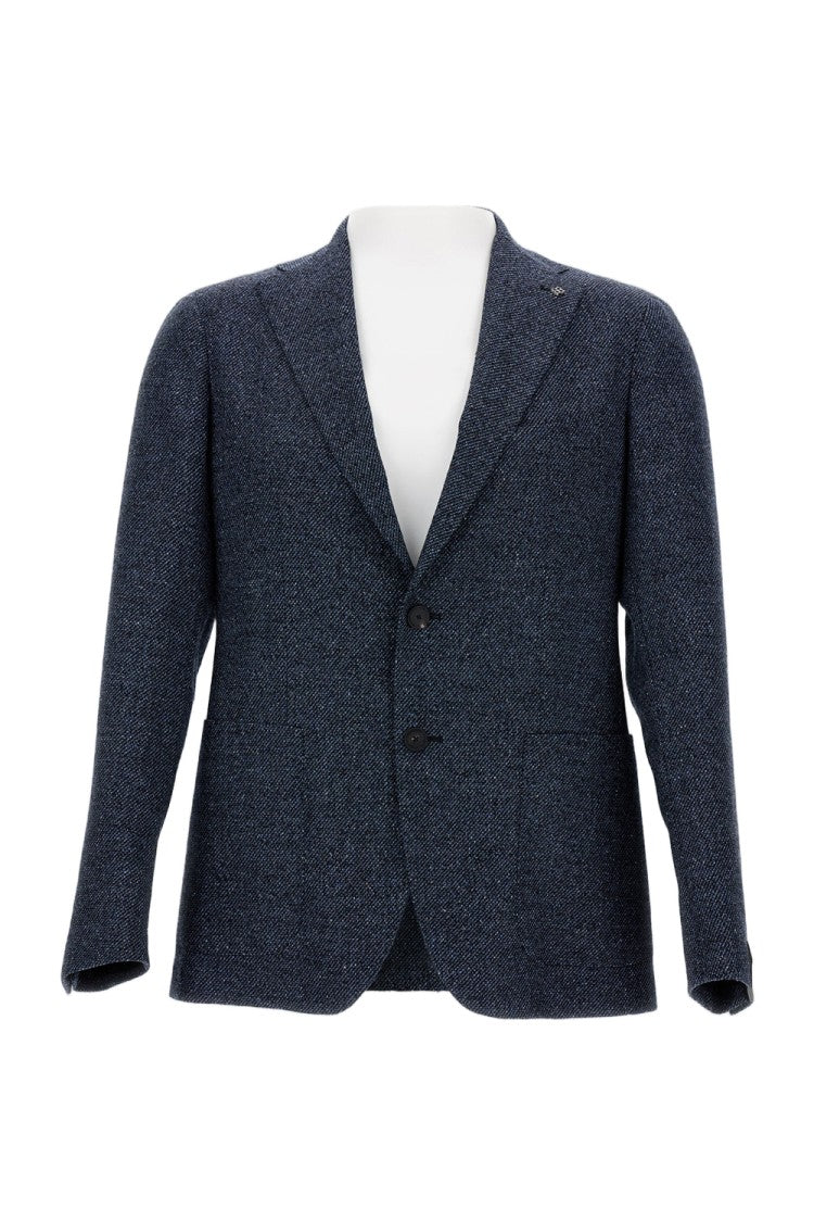 Tagliatore Tailored Single-Breasted Jacket With Textured Fabric