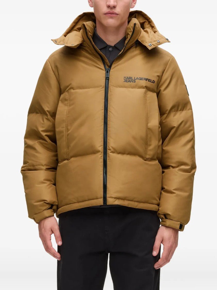 Karl Lagerfeld Minimalistic Black Giubbino Jacket With Zipper Closure