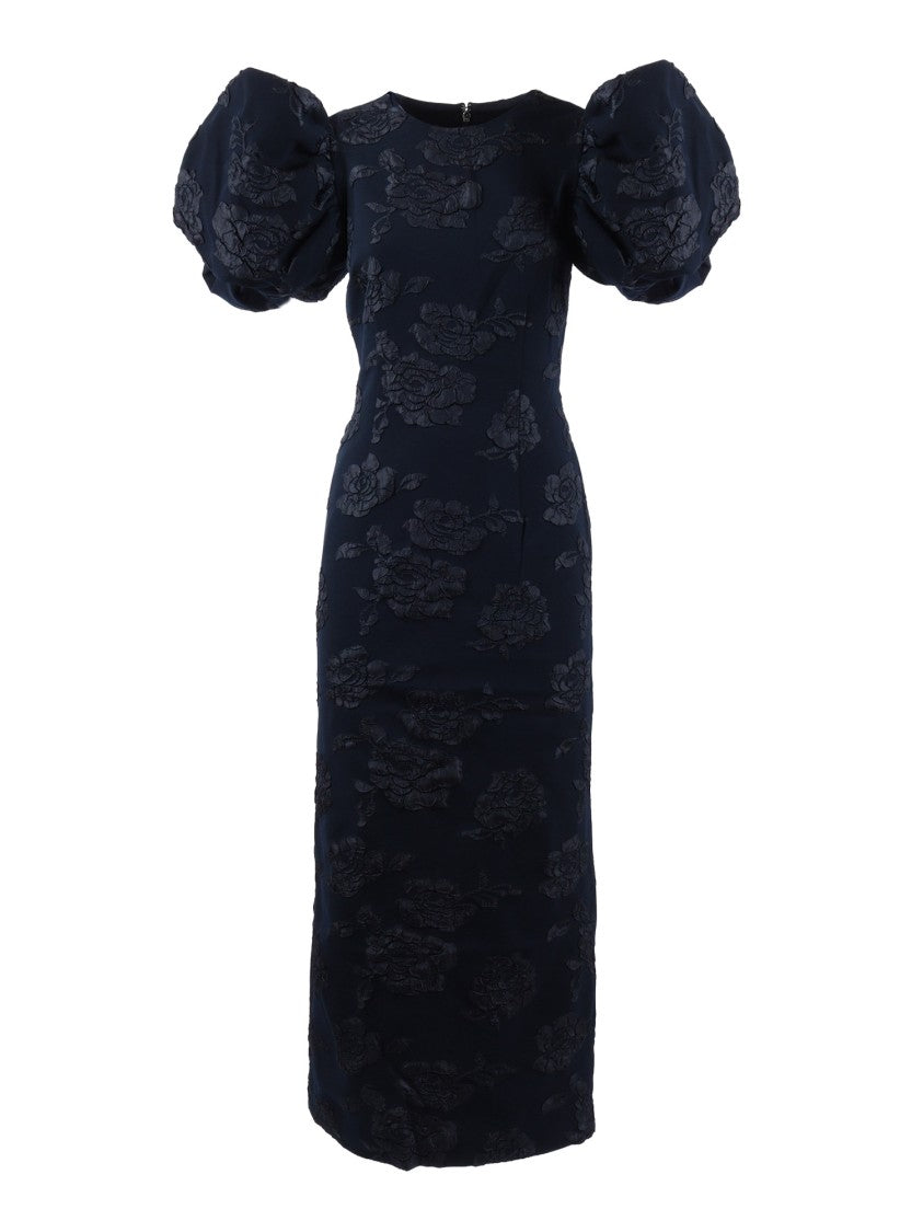 Rotate Blue Sky Captain Jacquard Midi Dress