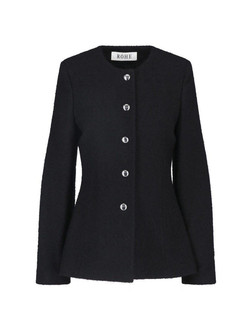 Róhe Round Neck Tailored Virgin Wool Blazer