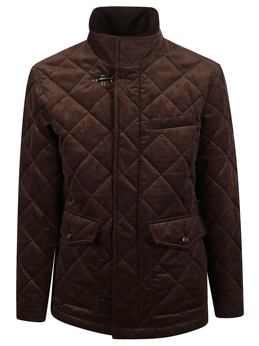 Fay Diamond-Patterned Quilted Cotton Coat