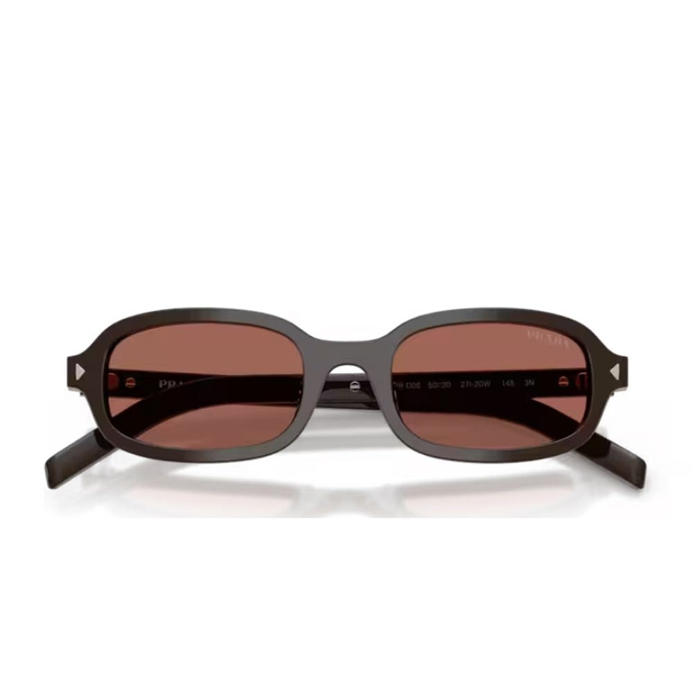 Prada Cigar Pr D06s Oval Acetate Sunglasses
