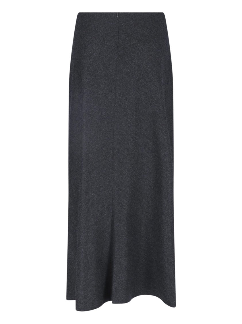 Giorgio Armani Grey Virgin Wool Midi Skirt