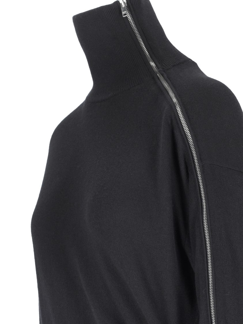 Isabel Marant Black Wool Blend Zip Knit Dress