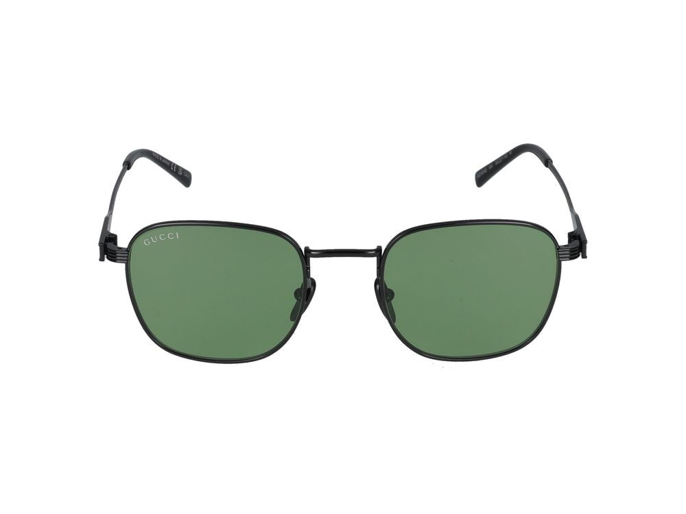 Gucci Black Square Frame Metal Sunglasses