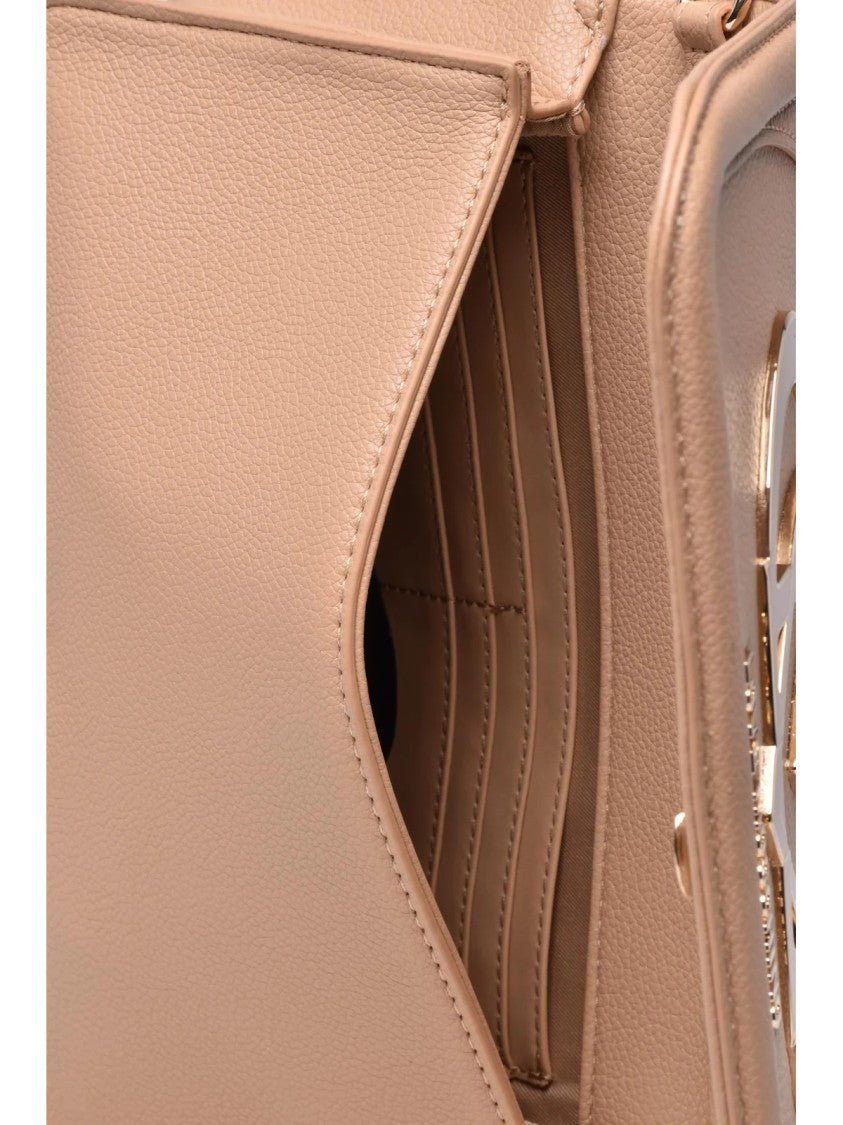 Love Moschino Rectangular Crossbody Bag With Metallic Logo And Chain Strap