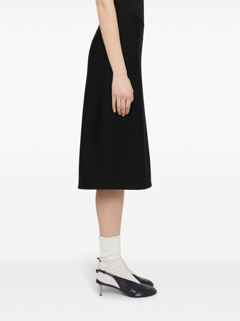 Jil Sander A-Line Skirt With Structured Finish In Black