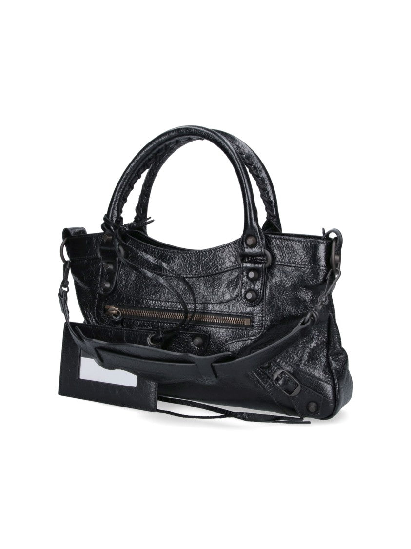 Balenciaga Black Le City First Arena Lambskin Leather Shoulder Bag