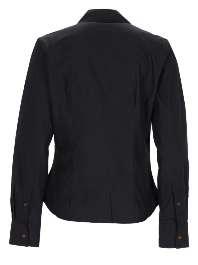 Vivienne Westwood Black Fitted Pointed Collar Cotton Shirt