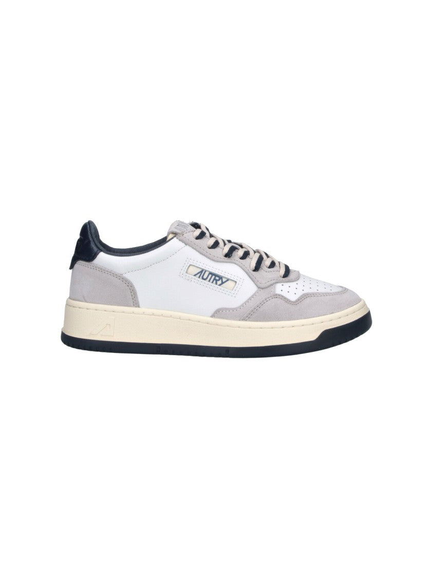 Autry White Medalist Grey Accent Leather Sneakers