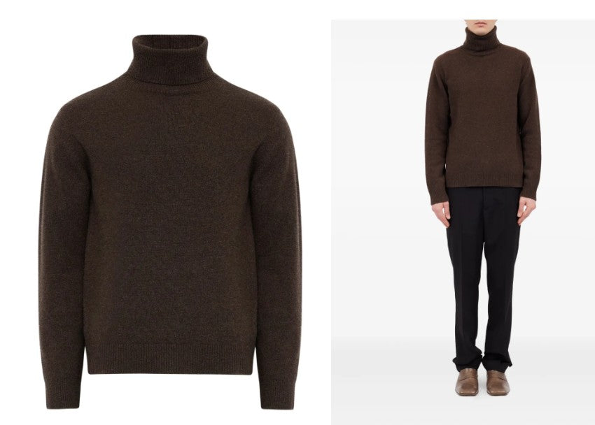 Mm6 By Maison Margiela Relaxed Fit Turtleneck Sweater With Ribbed Detailing
