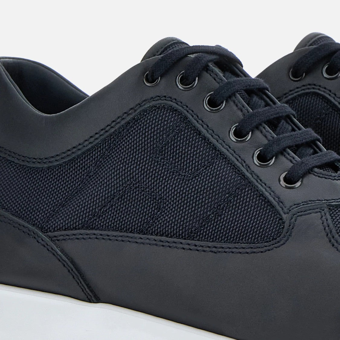Hogan Men's Black Sneakers With Textured Overlays