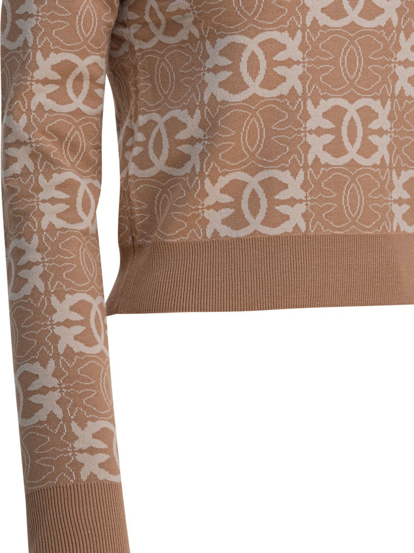 Pinko Beige Viscose-Poly Knitwear
