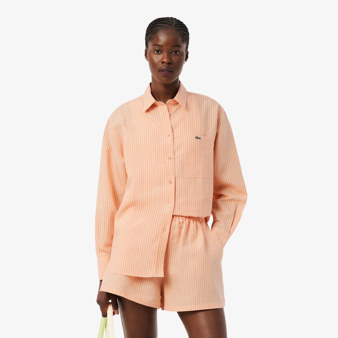 Lacoste Vertical Stripe Long-Sleeved Shirt With Classic Collar