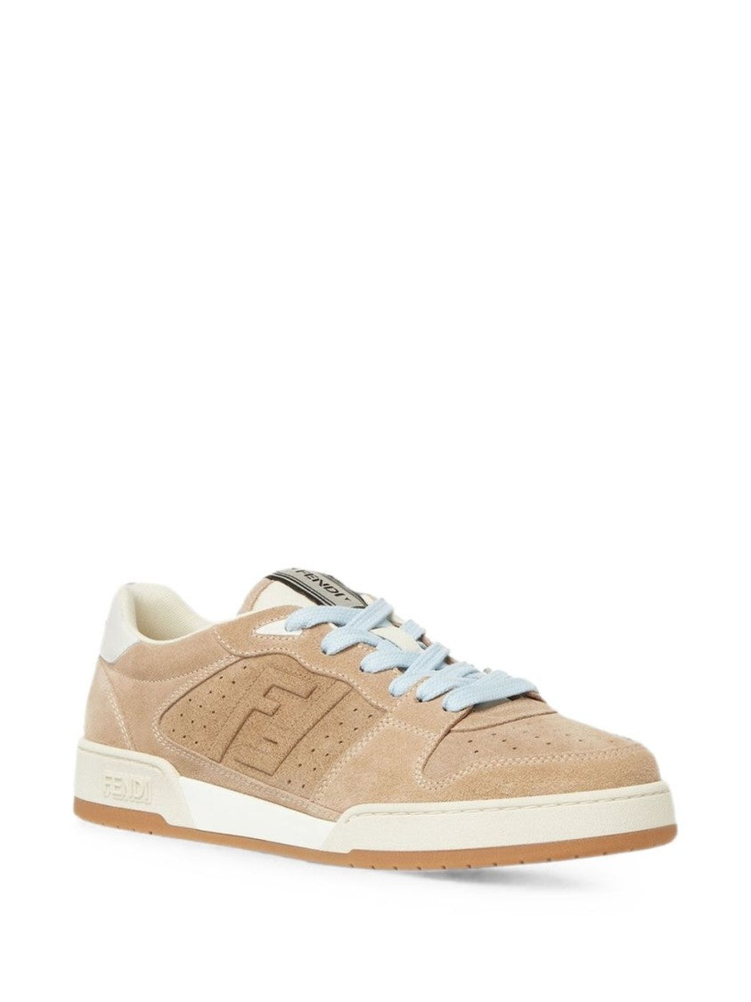 Fendi Perforated Suede Low-Profile Sneakers