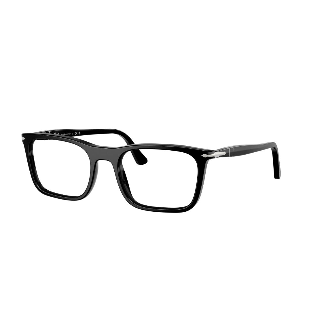 Persol 0Po3358v Rectangular Acetate Eyeglasses With Silver Accents