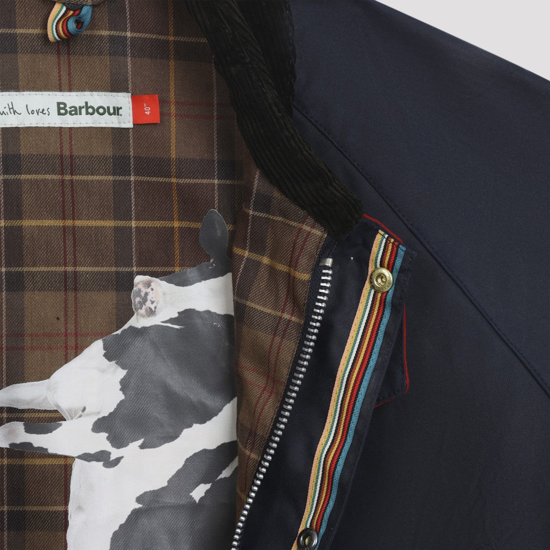 Barbour X Paul Smith Waxed Blue Cotton Jacket