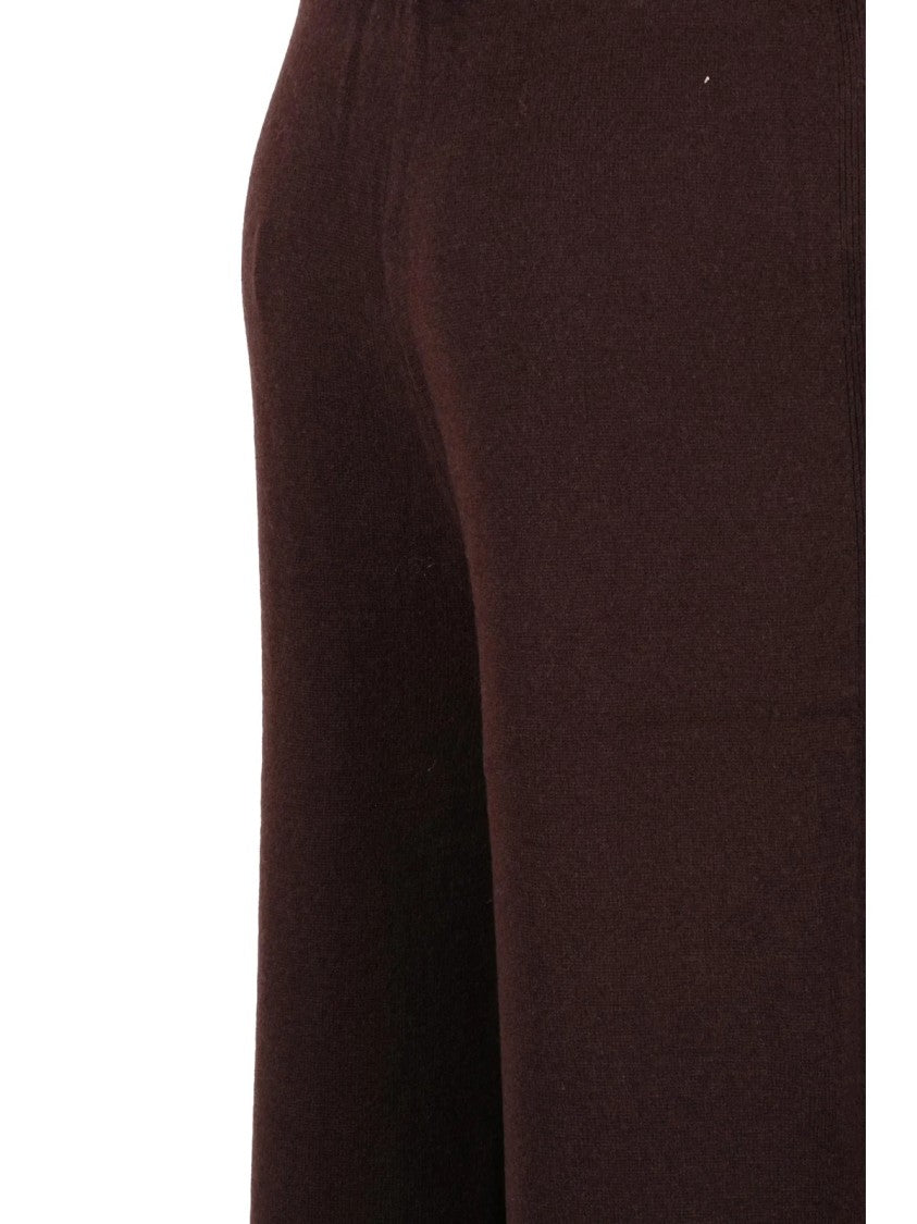 Kaos Wool Knit Trousers With Elastic Waistband And Flared Leg