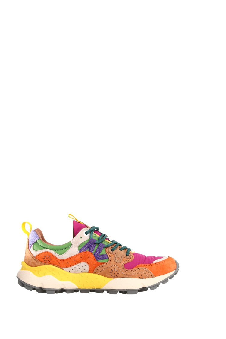 Flower Mountain Sporty Multicolored Suede Sneakers With Antibacterial Insole