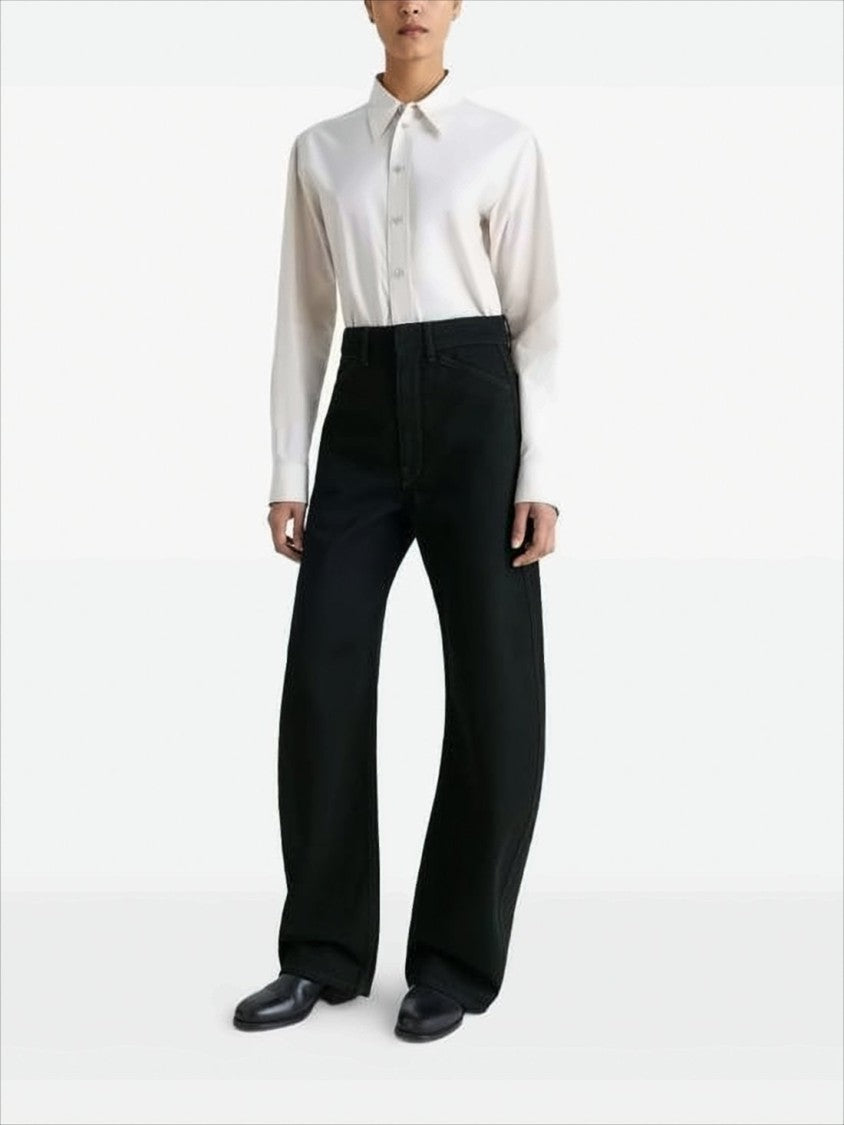 Lemaire Wide-Leg Denim Trousers With High Waist
