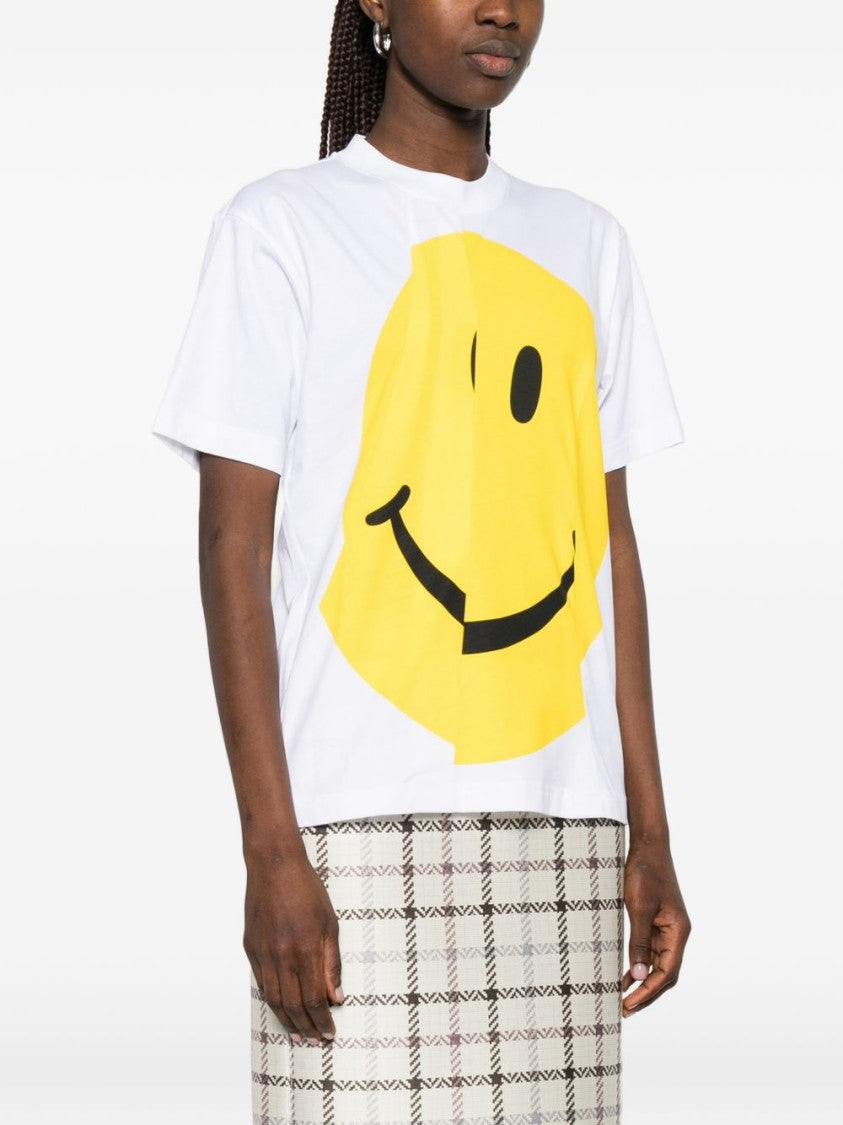 Moschino White Graphic Print Short Sleeve Top